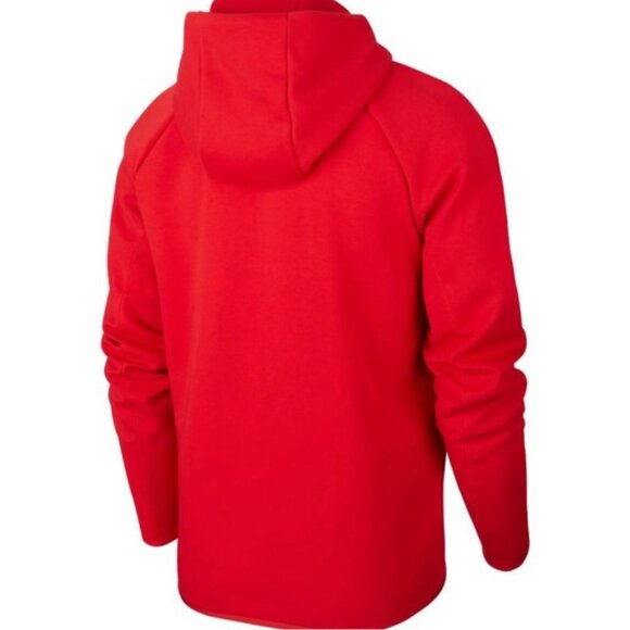 Nike Tech Fleece Men Large University Red White Zippered Hoodie Hooded Jacket - Picture 2 of 13